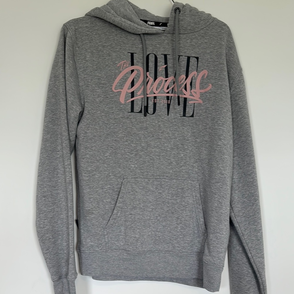 Gray and Pink Women's Hoodie